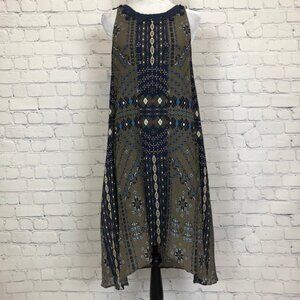 Sea New York Green Blue Print Dress Size 6
